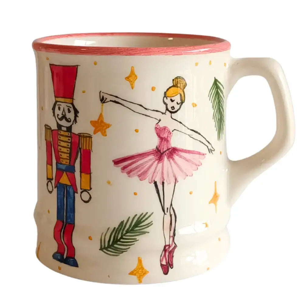 Diótörő és Balerina - kézzel festett karácsonyi bögre