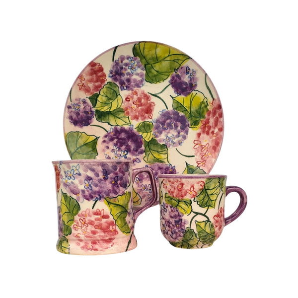 Feliratos neves Hortenzia  reggeliző szett