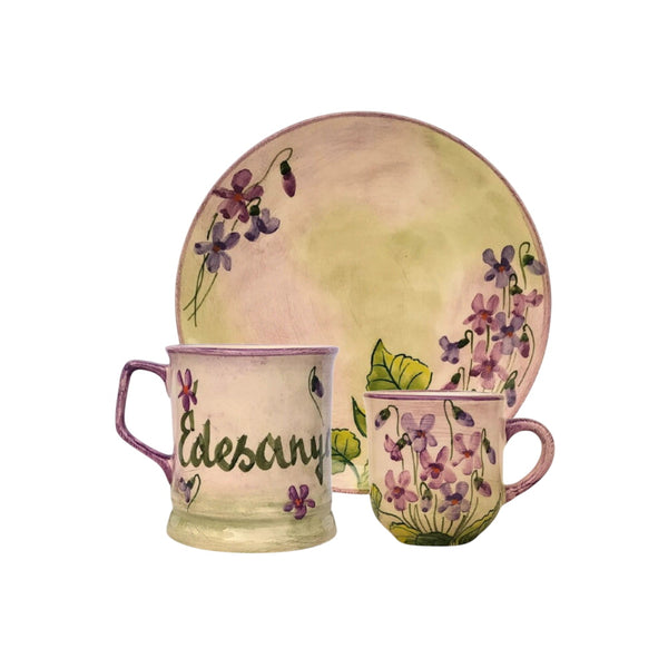 Feliratos neves Ibolya  reggeliző szett