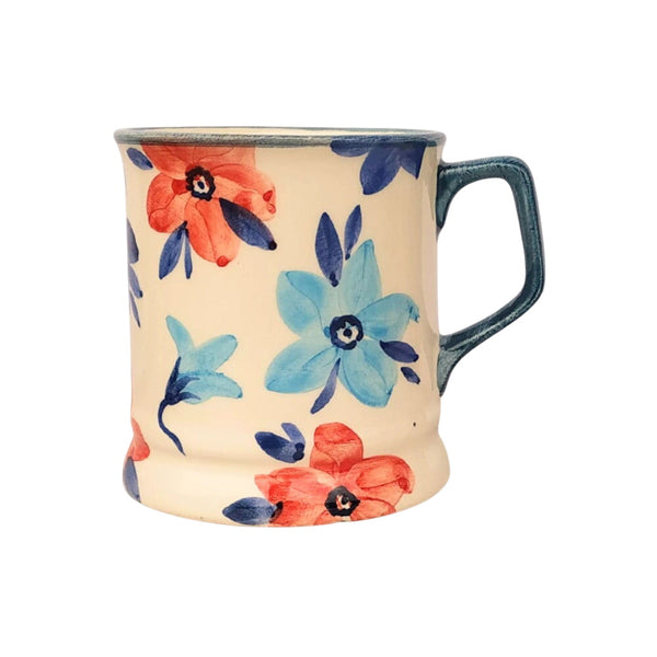 Feliratos neves Kék virágos bögre