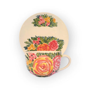 floral-jumbo-mug-and-breakfast-plate-fl001---rose-pattern