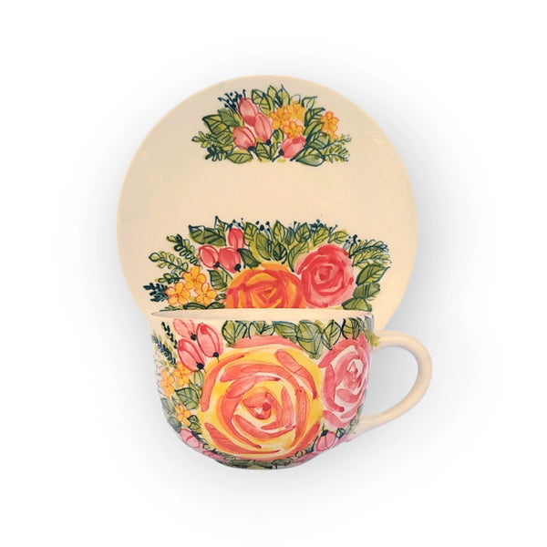 floral-jumbo-mug-and-breakfast-plate-fl001---rose-pattern