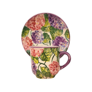 Hortenzia Páros Kávés Bögre Kistányérral AKCIÓ