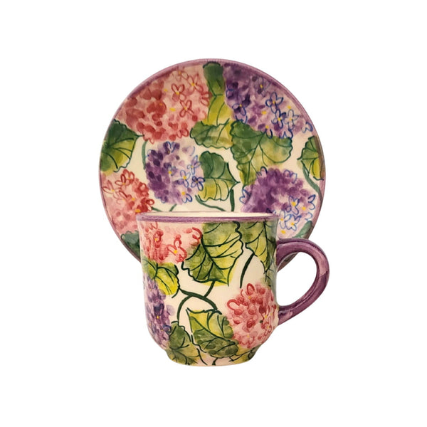 Hortenzia Páros Kávés Bögre Kistányérral AKCIÓ