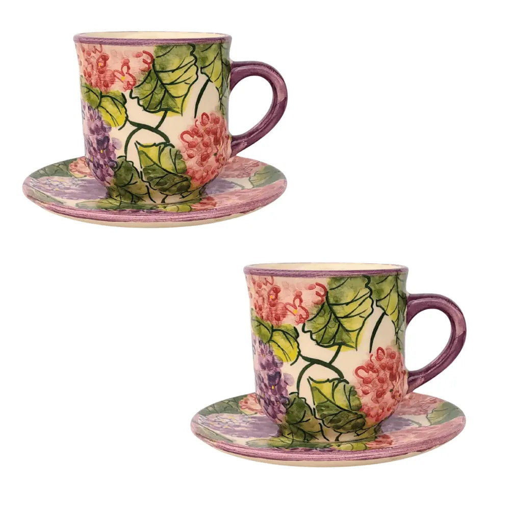 Hortenzia Páros Kávés Bögre Kistányérral AKCIÓ