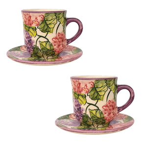 Hortenzia Páros Kávés Bögre Kistányérral AKCIÓ