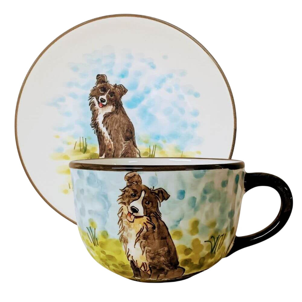 Border Collie jumbó bögre ás Reggeliző tányér