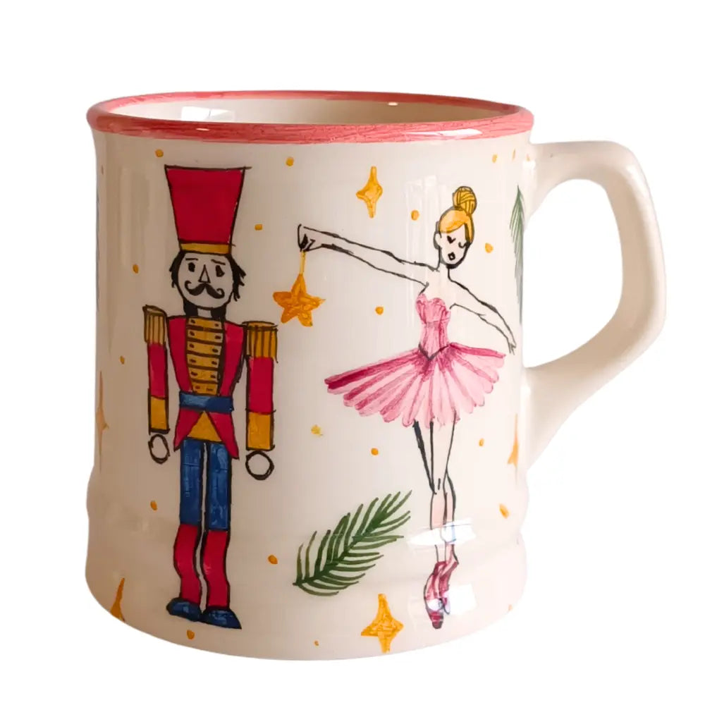 Diótörő és Balerina - kézzel festett karácsonyi bögre