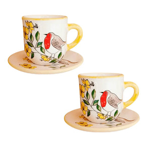 Tavaszi Madárkás Páros Kávés Bögre Kistányérral AKCIÓ