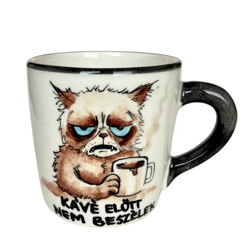 Morcos Macska bögre kézzel festett,  felirattal